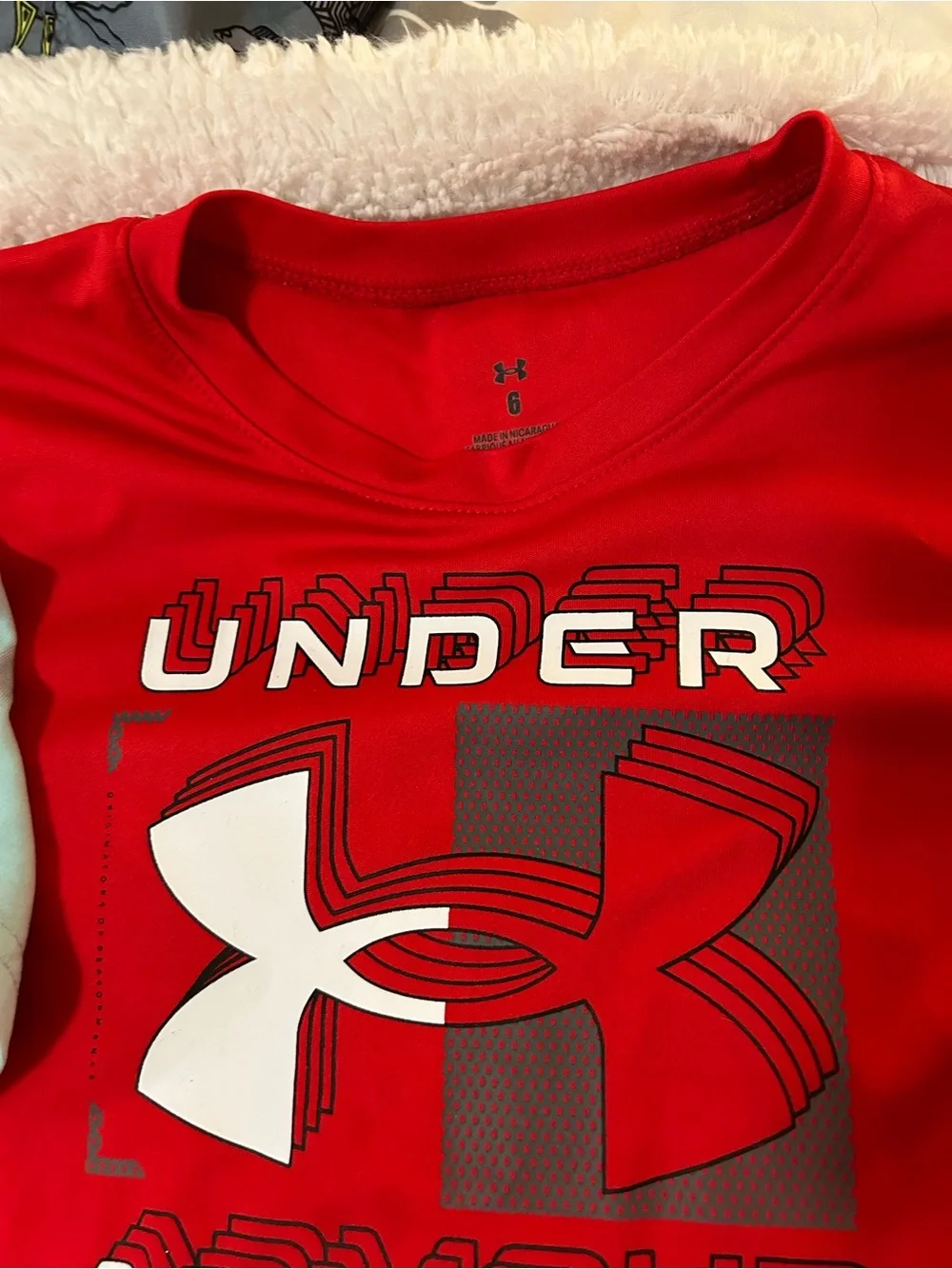 Boys Size 6, 3 Sets of Under Armour Boys' Athletic Shorts and Shirts